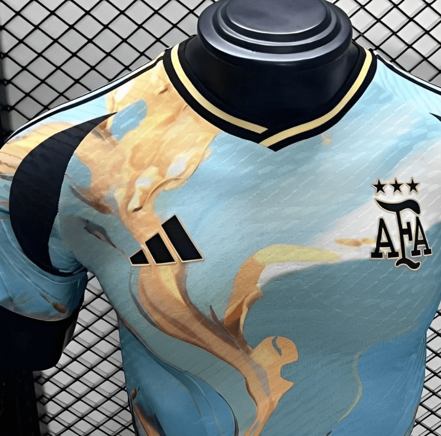 2024 Argentina Watercolor Painting Blue/Yellow Concept Jersey Player Version