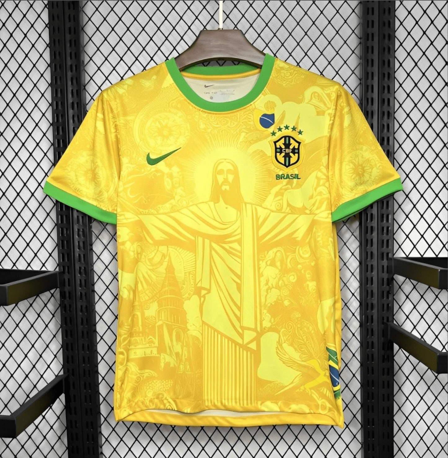 2024 Brazil Christ Yellow Goalkeeper Special Jersey