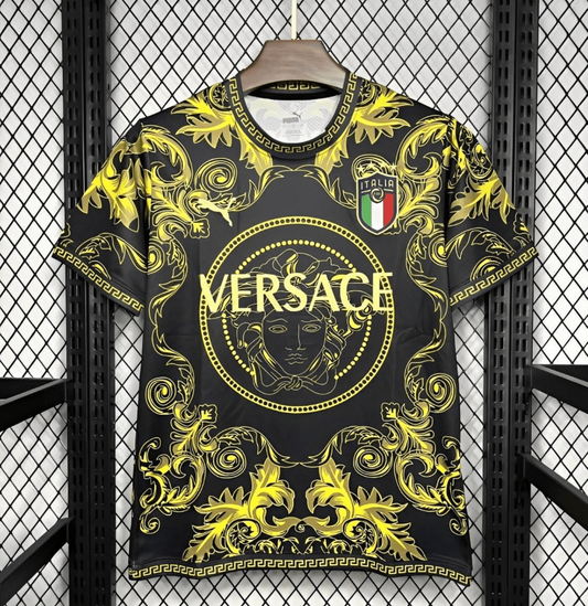 2024 Italy x Versace Gold/Black Special Jersey