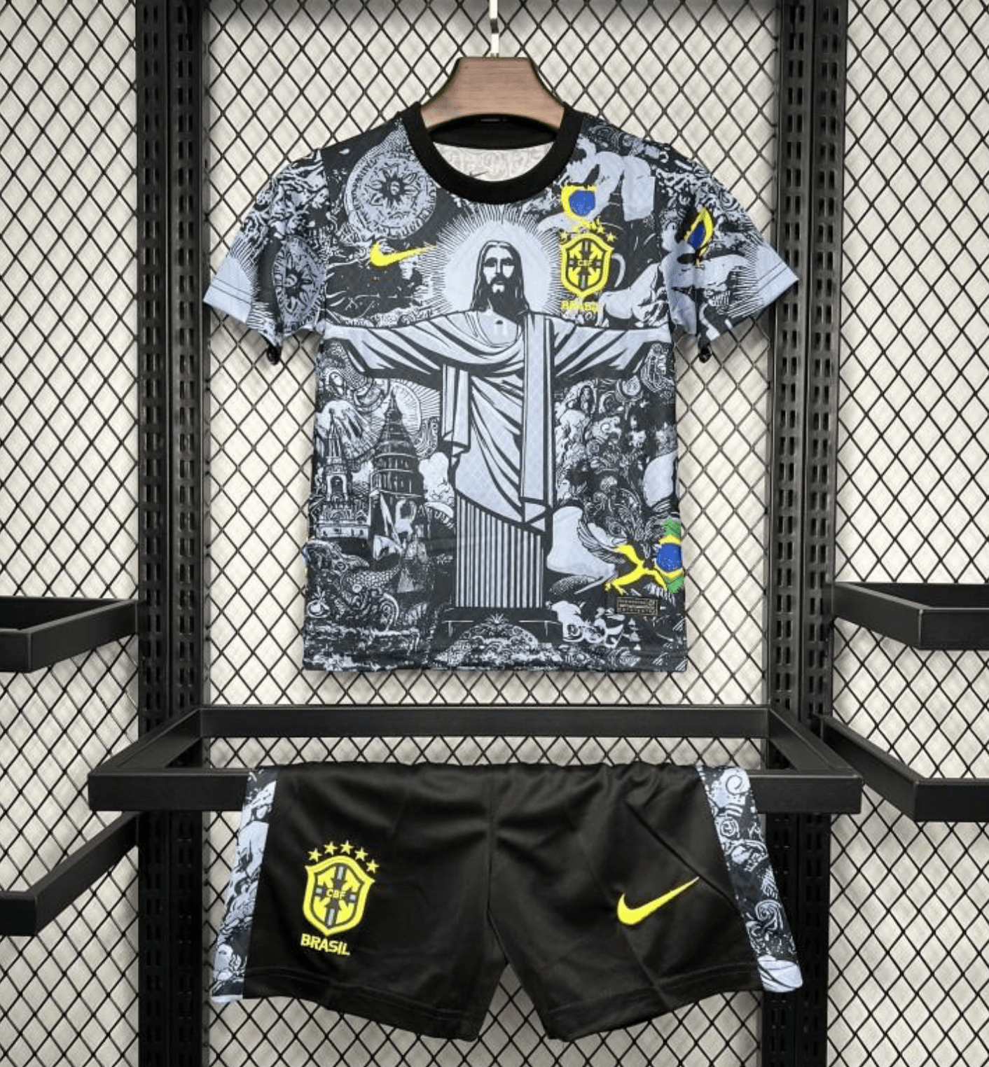 2024 Brazil Kids Christ The Redeemer Grey Special Jersey