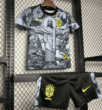 2024 Brazil Kids Christ The Redeemer Grey Special Jersey