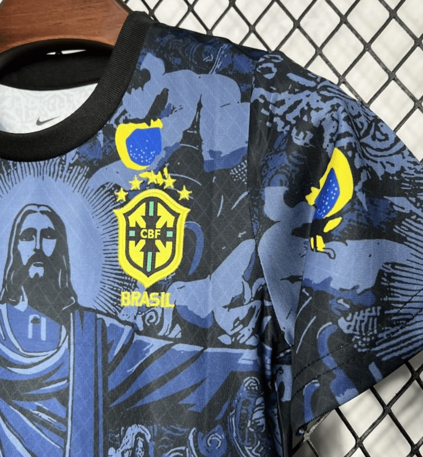 2024 Brazil Kids Christ The Redeemer Dark Blue Special Jersey