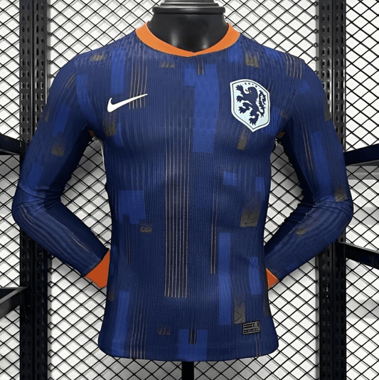 Player Version 2024 Netherlands Away Long Sleeve Jersey