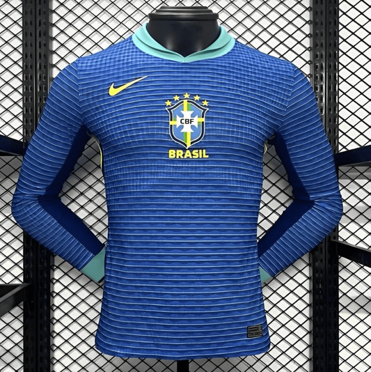 2024 Brazil Away Blue Long Sleeve Player Version