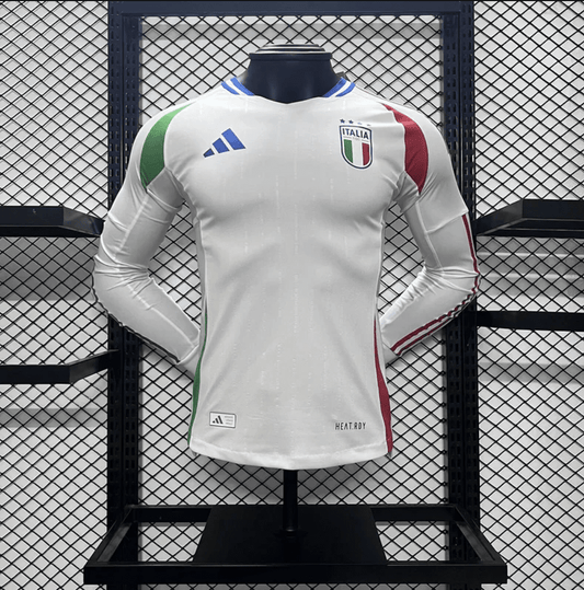 2024 Italy Away White Long Sleeve Jersey