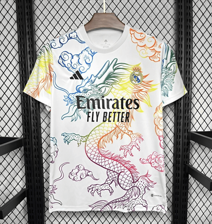 24/25 Real Madrid White Multi-Color Dragon Special Jersey