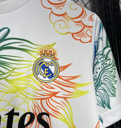 24/25 Real Madrid White Multi-Color Dragon Special Jersey