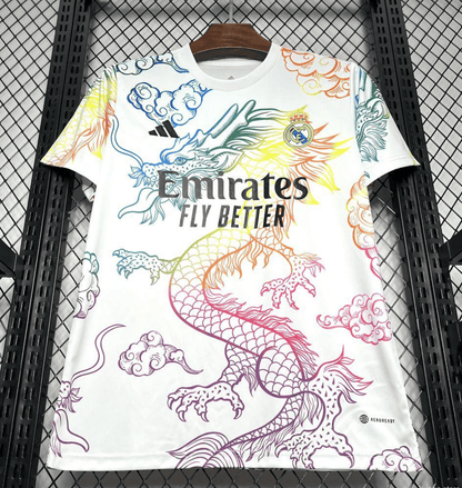 24/25 Real Madrid White Multi-Color Dragon Special Jersey