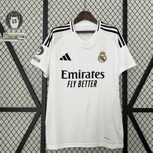 24/25 Real Madrid Home Jersey With 15 Trophy Patch