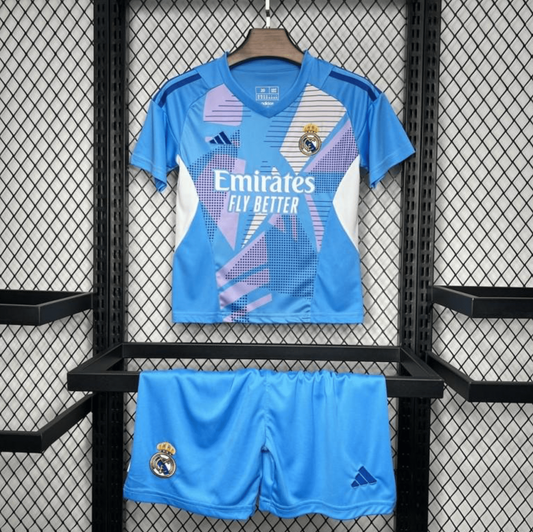 24/25 Kids Real Madrid Blue Goalkeeper Jersey