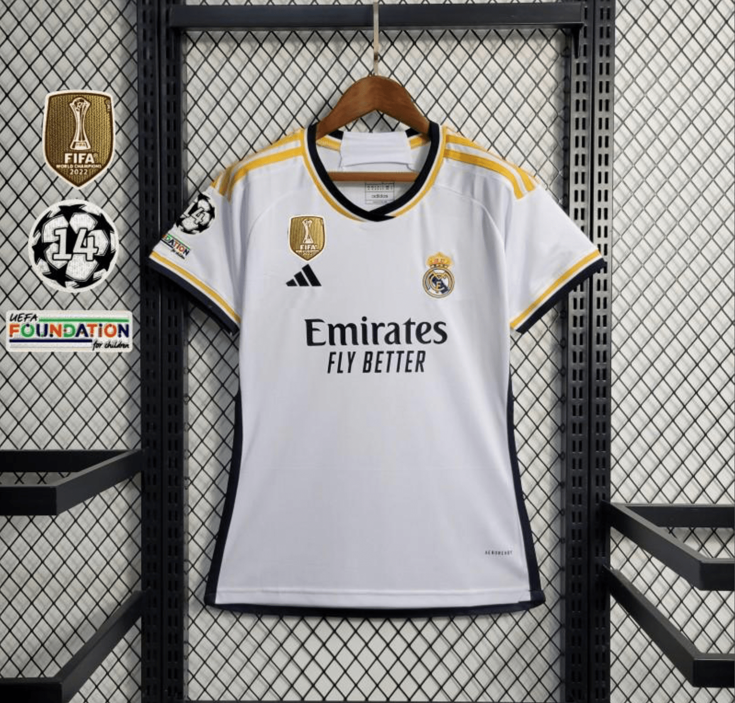 23/24 Women Real Madrid Home Jersey With Full Champion Patches