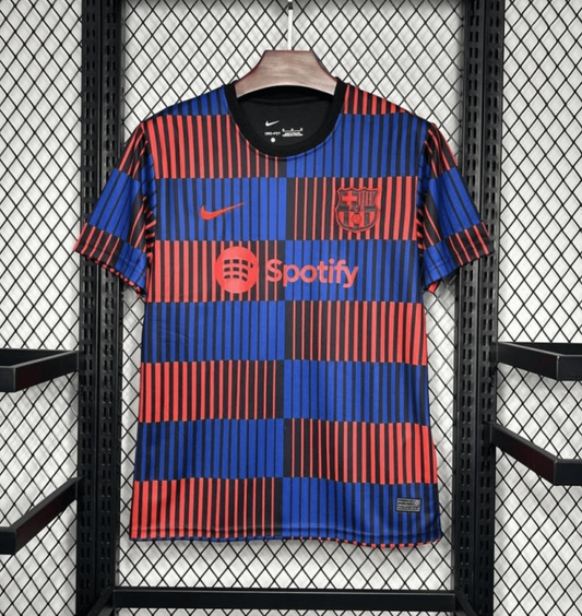 24/25 Barcelona Pre-Match Red/Blue Stripe Jersey