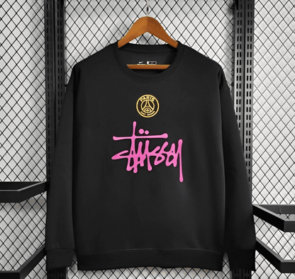 25/26 PSG STUSSY Black Sweatshirt