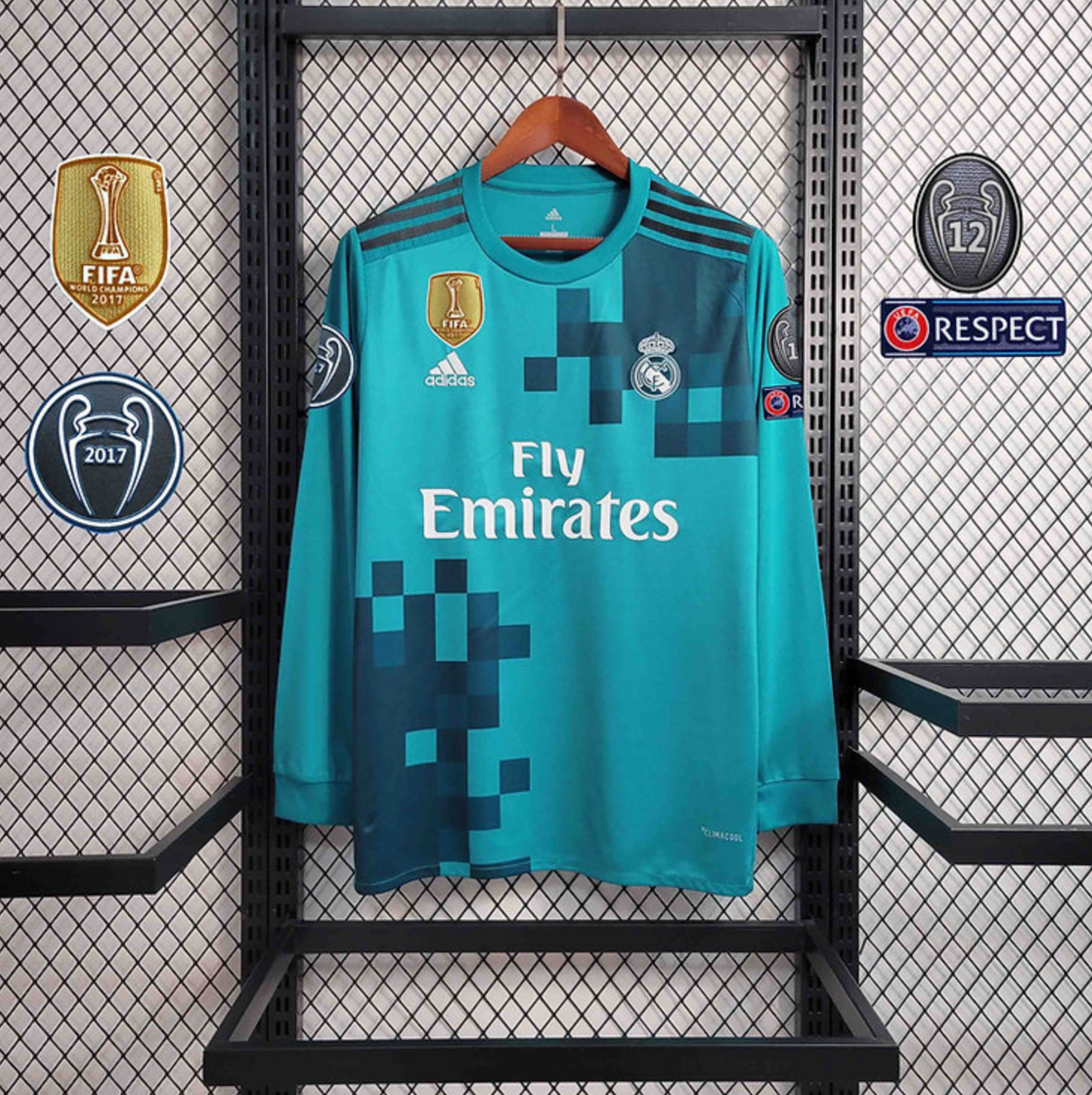 Retro 17/18 Real Madrid Third Long Sleeve Jersey