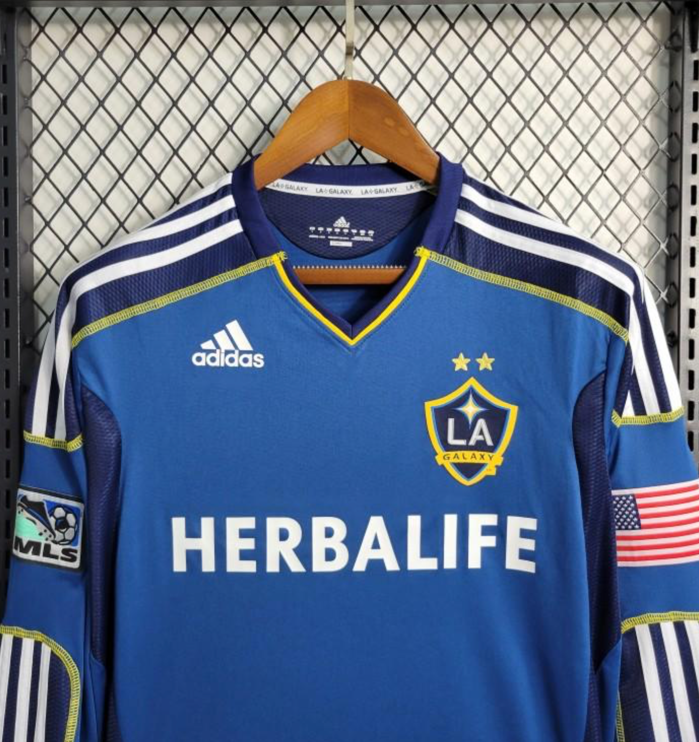 Retro 11/12 La Galaxy Long Sleeve Away Blue Jersey