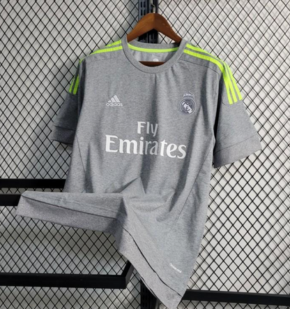 Retro 15/16 Real Madrid Away Grey Soccer Jersey