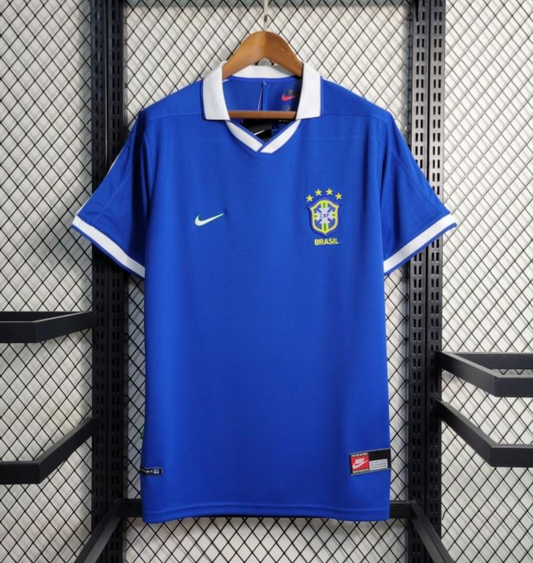 Retro 1997 Brazil Away Blue Jersey