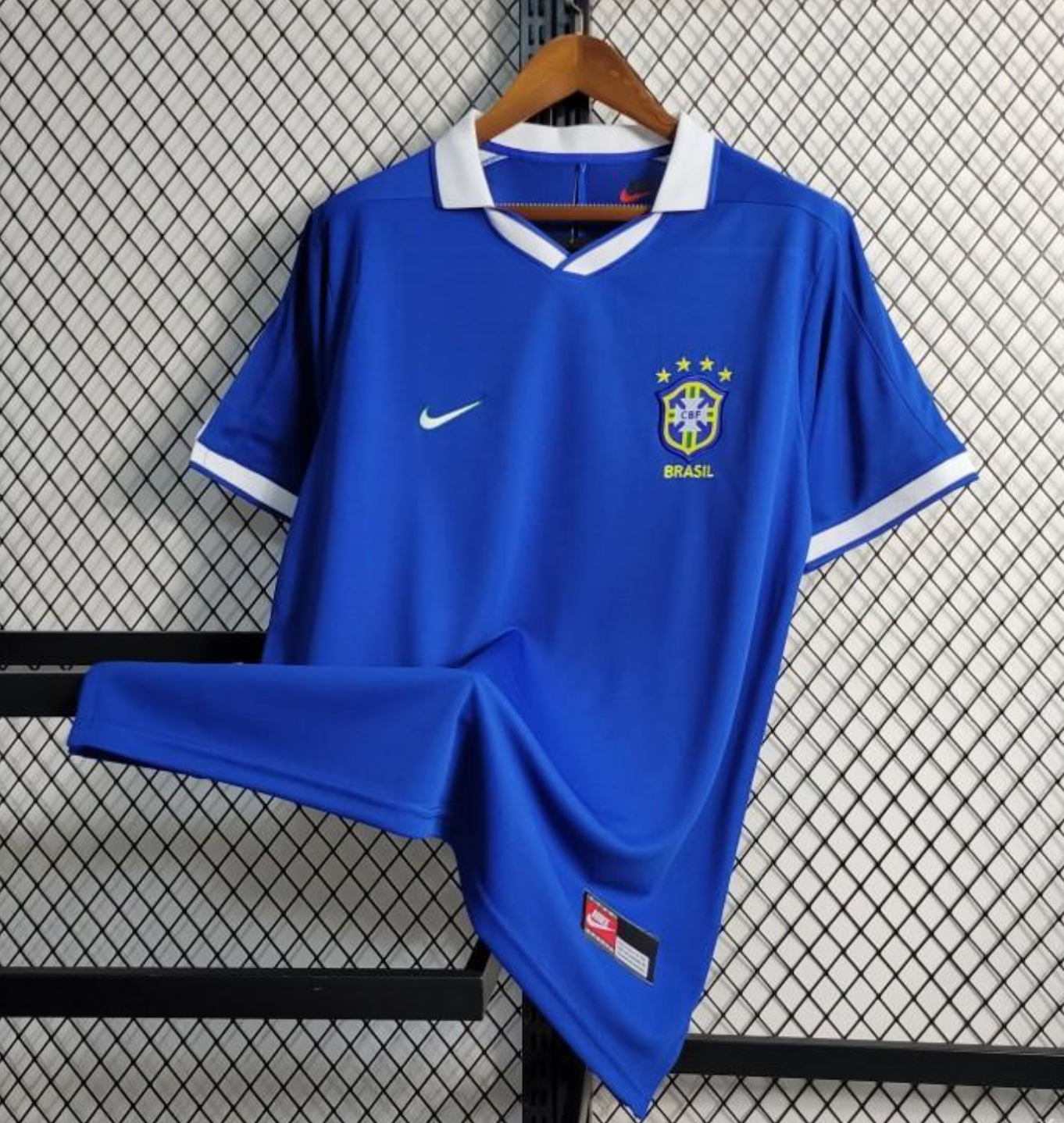 Retro 1997 Brazil Away Blue Jersey