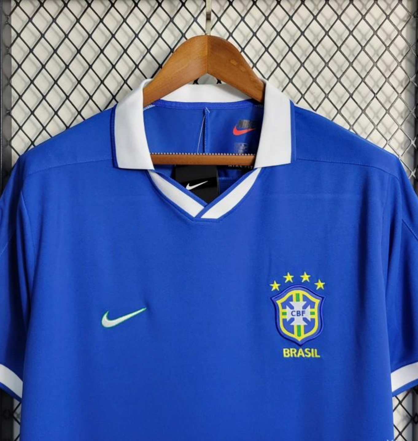 Retro 1997 Brazil Away Blue Jersey