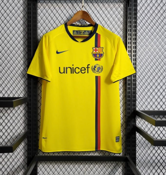 Retro 08/09 Barcelona Away Yellow Jersey