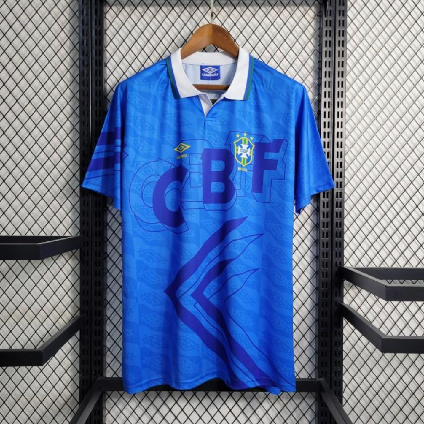 Retro 1992 Brazil Away Blue Jersey