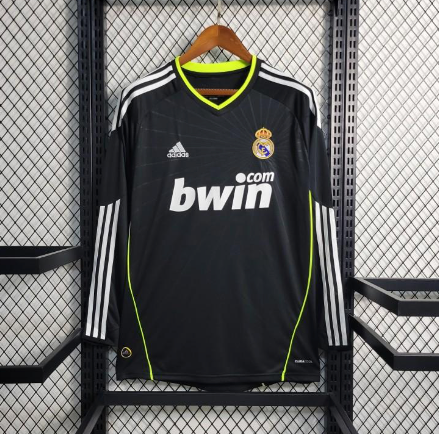 Retro 10/11 Real Madrid Away Black Long Sleeve Soccer Jersey