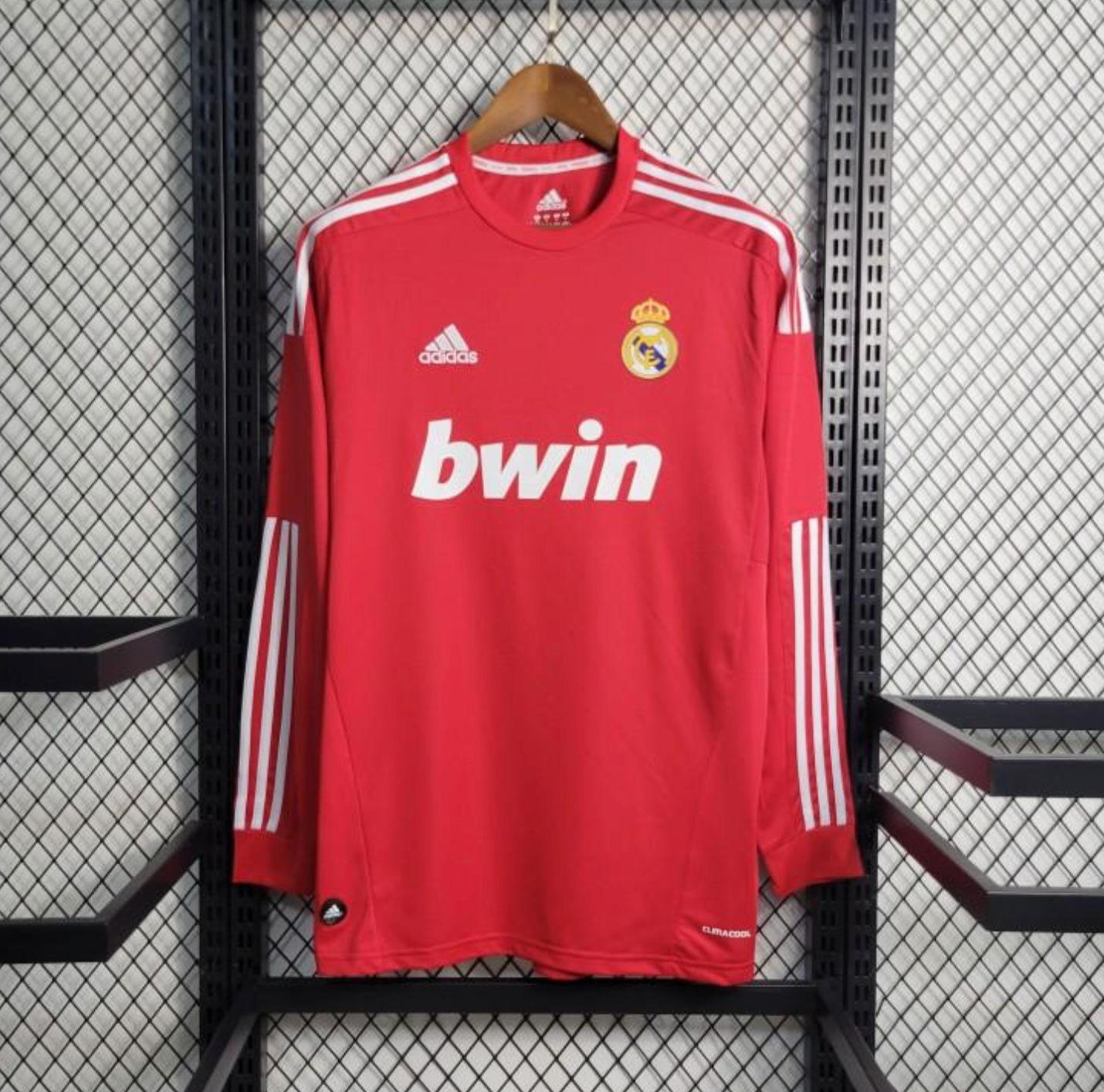 Retro 11/12 Real Madrid Away Red Long Sleeve Jersey