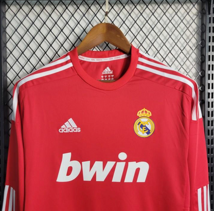 Retro 11/12 Real Madrid Away Red Long Sleeve Jersey