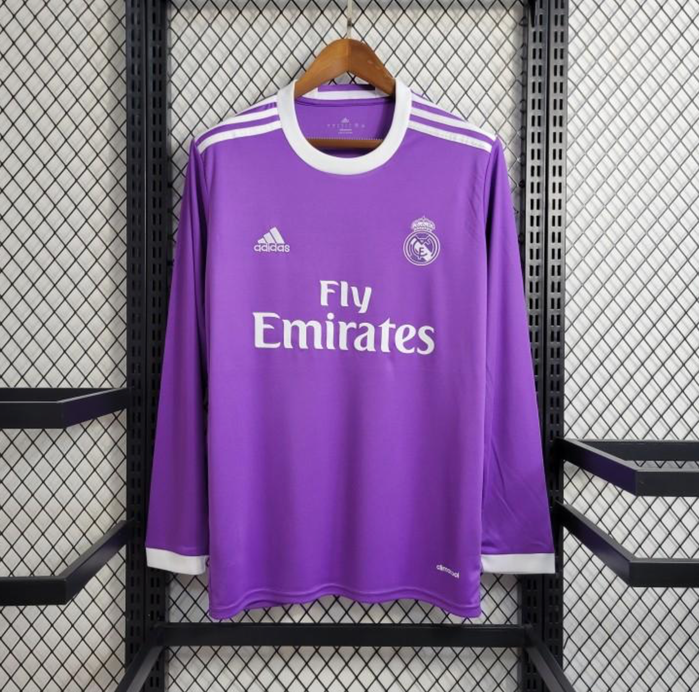 Retro 17/18Real Madrid  Away Purple Long Sleeve Jersey