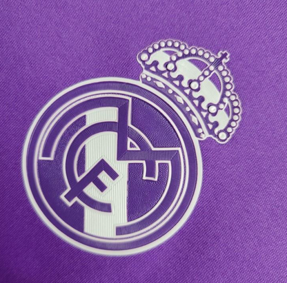 Retro 17/18Real Madrid  Away Purple Long Sleeve Jersey