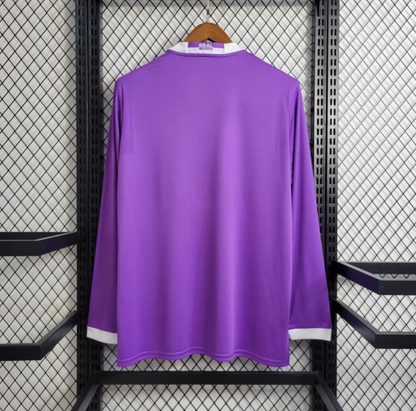 Retro 17/18Real Madrid  Away Purple Long Sleeve Jersey