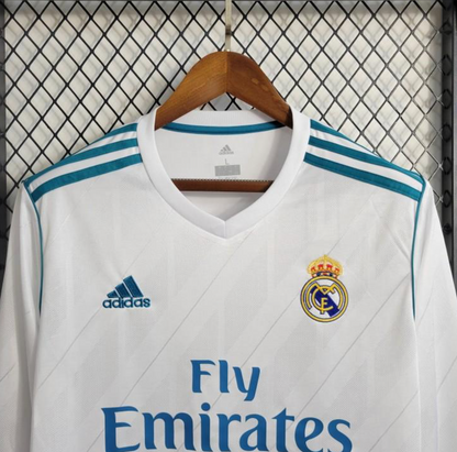 Retro 17/18 Real Madrid Home Long Sleeve Jersey