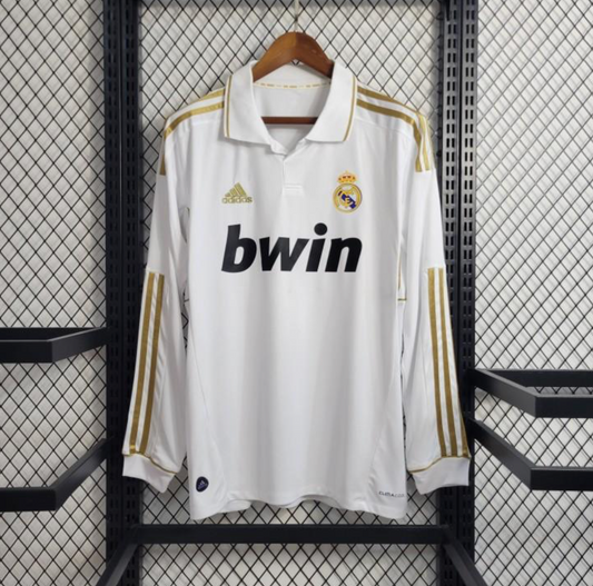 Retro 11/12 Real Madrid Long Sleeve Home Jersey