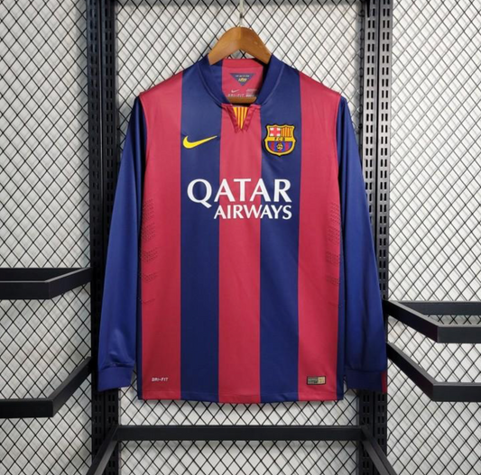 Retro 14/15 Barcelona Home Long Sleeve Jersey