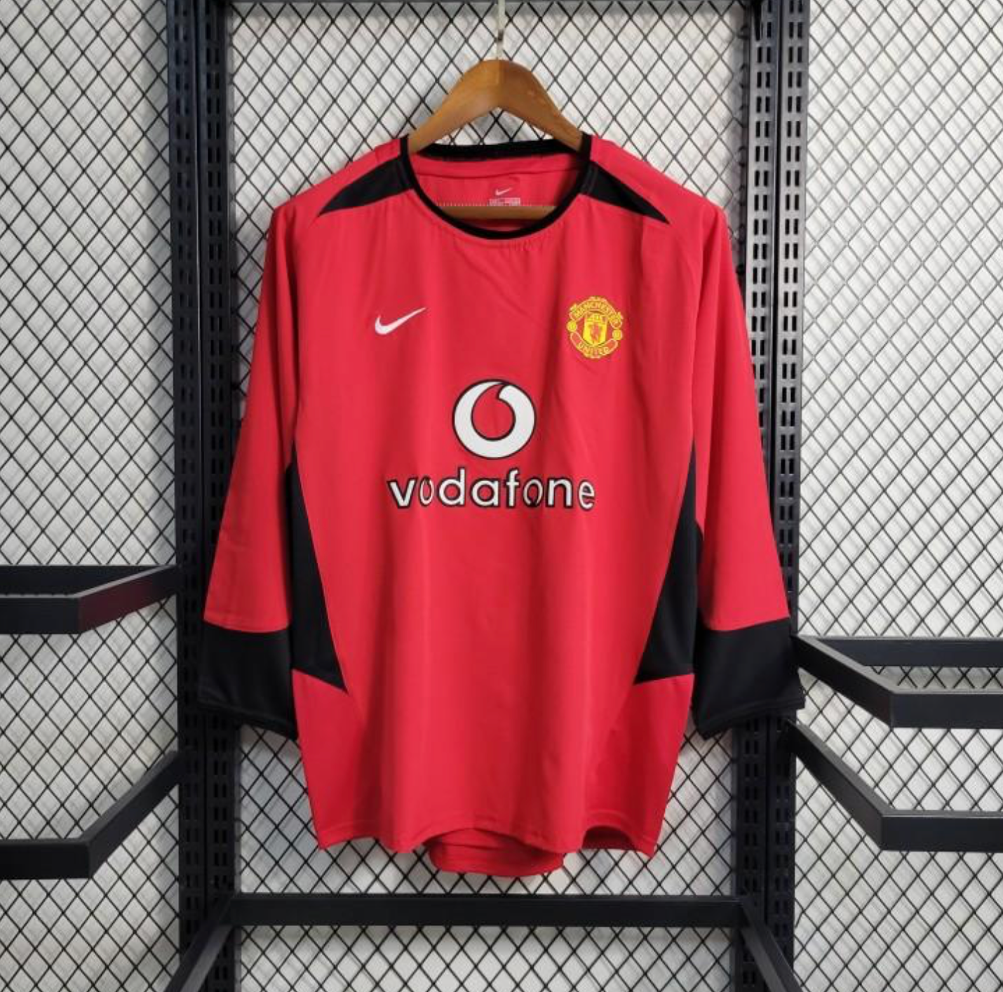 Retro 02/04 Manchester United Long Sleeve Home Jersey