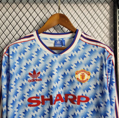 Retro 90/92 Manchester United Away Long Sleeve Jersey