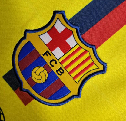 Retro 08/09 Barcelona Away Yellow Long Sleeve Jersey