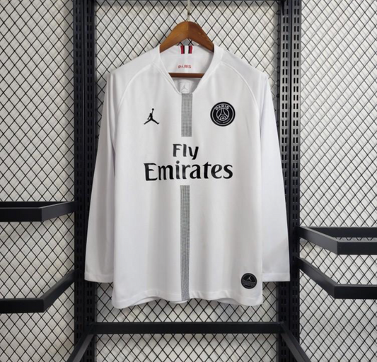 Retro 18/19 PSG White Champions League Long Sleeve Jersey