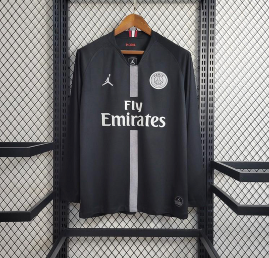 Retro 18/19 PSG Black Champions League Long Sleeve Jersey