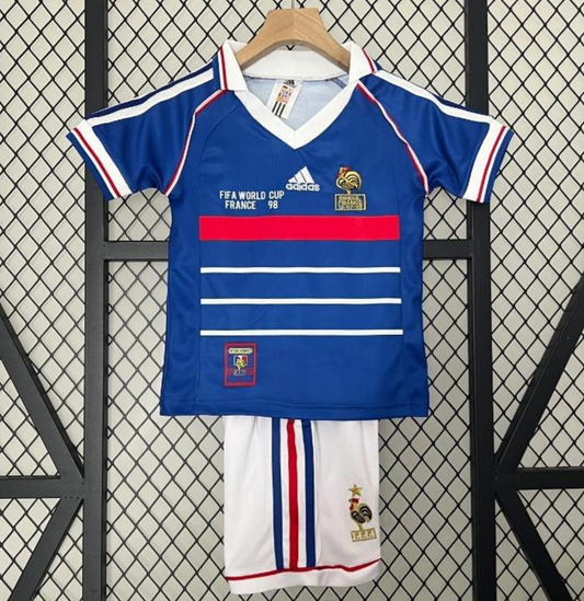 Retro 1998 Kids France Home Jersey