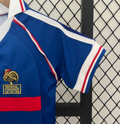 Retro 1998 Kids France Home Jersey