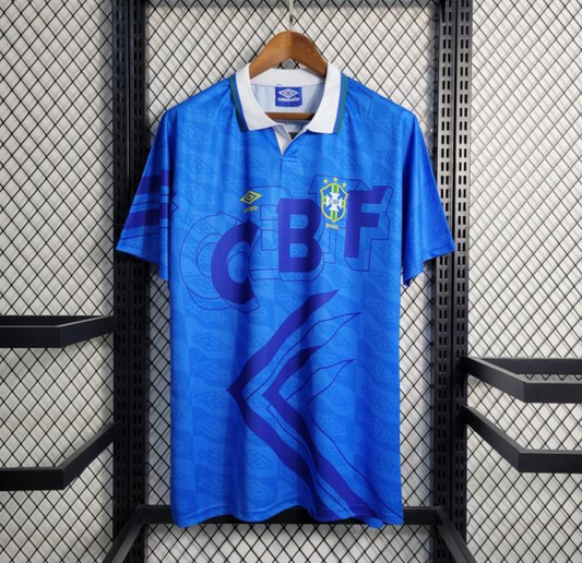 Retro 1992 Brazil Away Blue Jersey