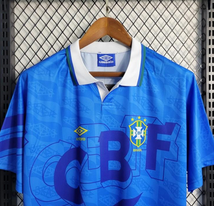 Retro 1992 Brazil Away Blue Jersey