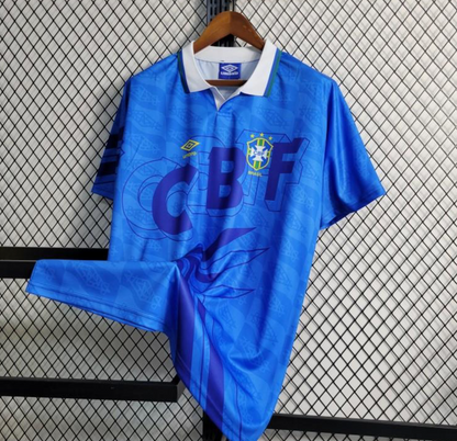 Retro 1992 Brazil Away Blue Jersey