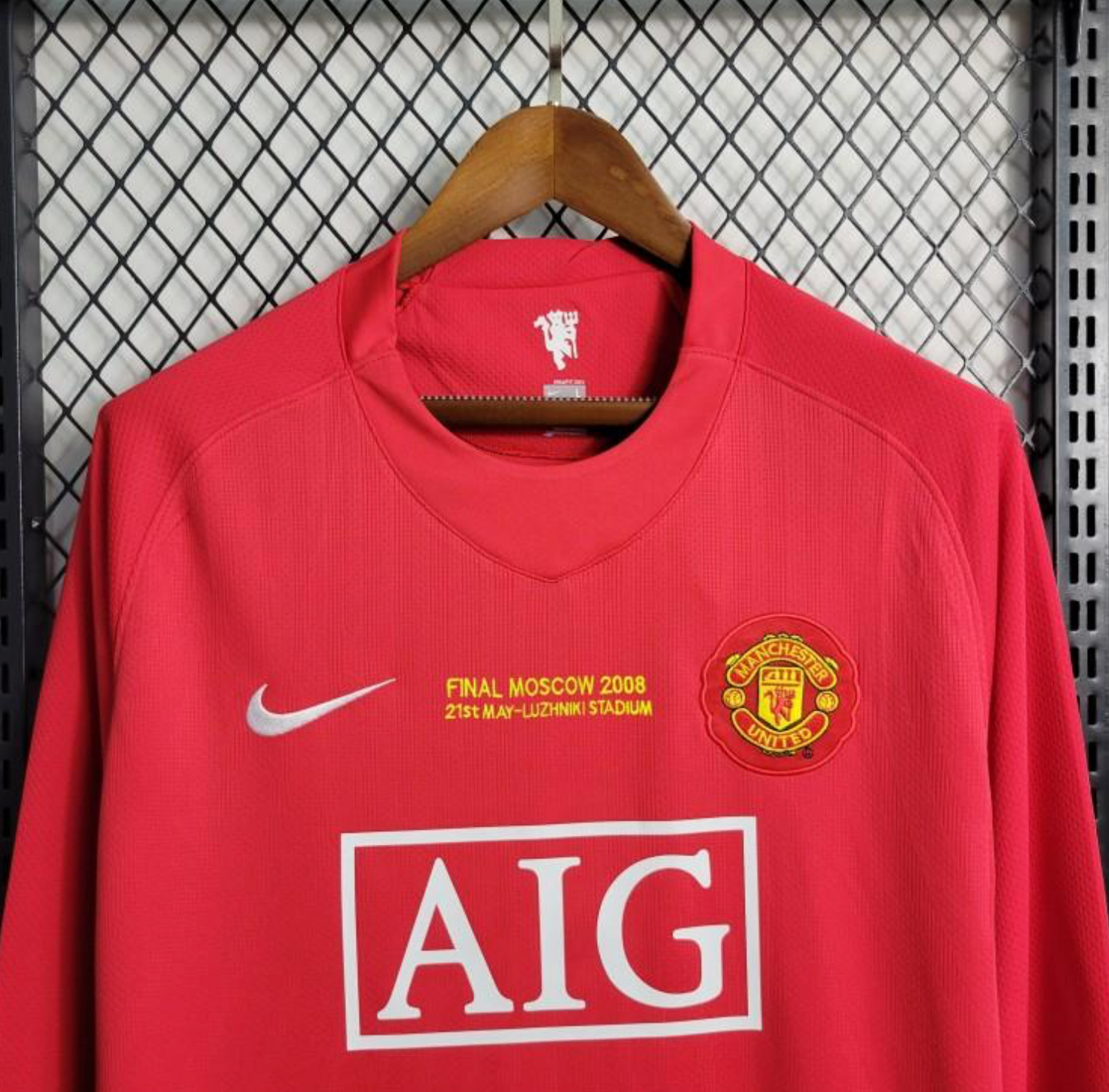 Retro 07/08 Manchester United Champions League Version Home Long Sleeve Jersey