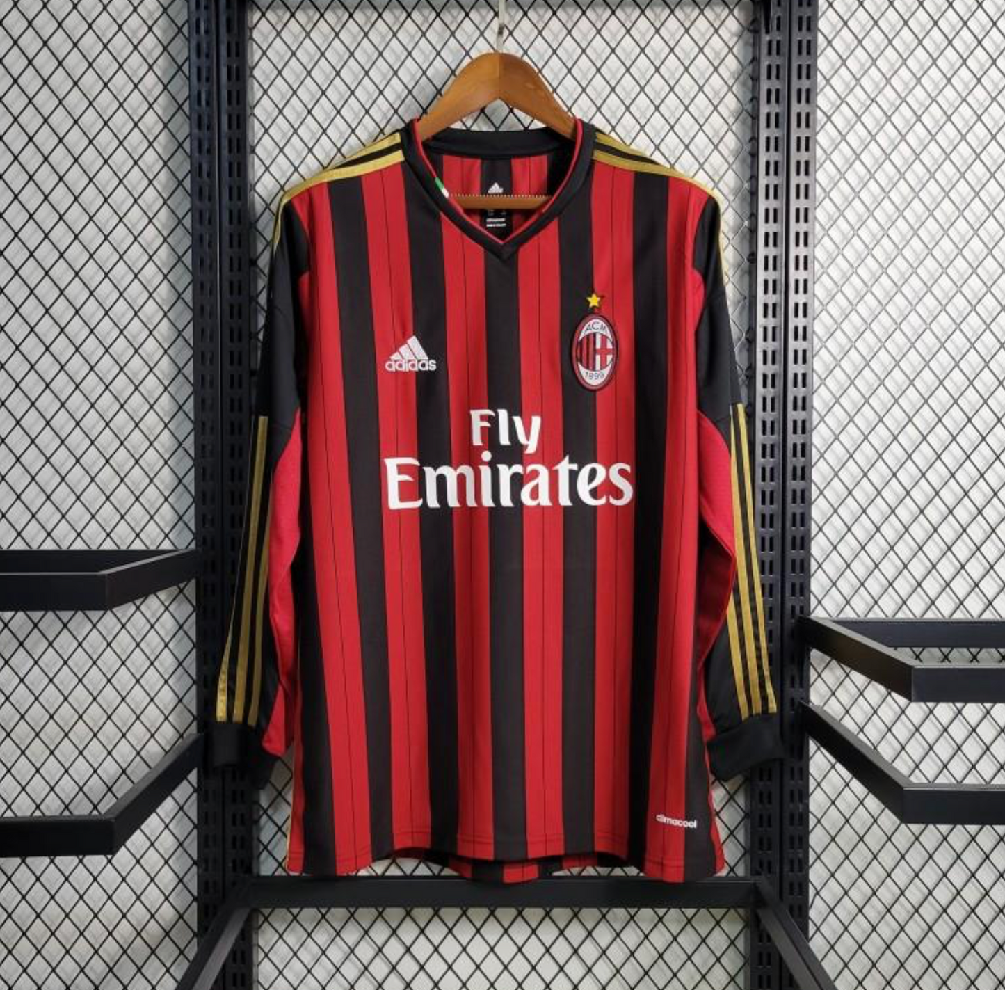 Retro 2013/14 AC Milan Home Long Sleeve Jersey