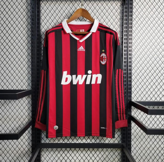 Retro 2009/10 AC Milan Home Long Sleeve Jersey