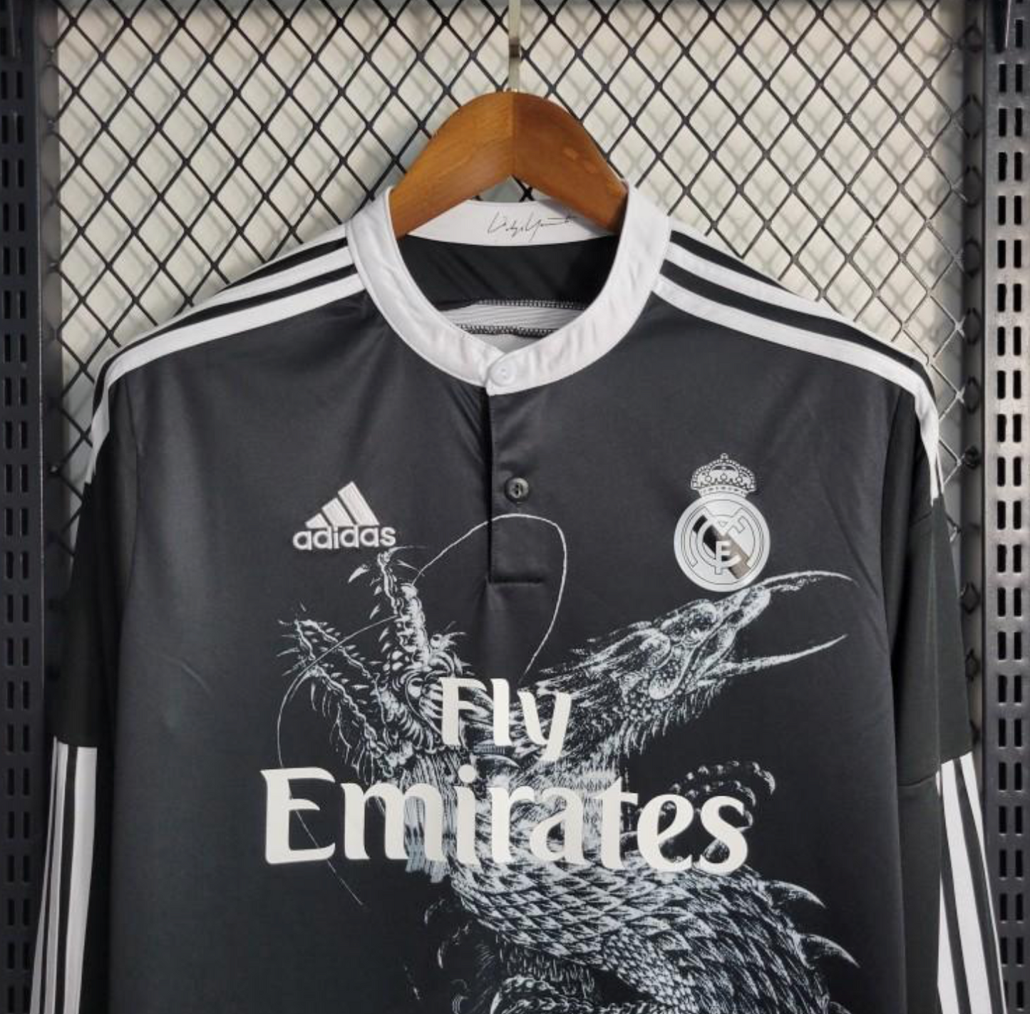 Retro 14/15 Real Madrid Third Black Dragon Long Sleeve Jersey