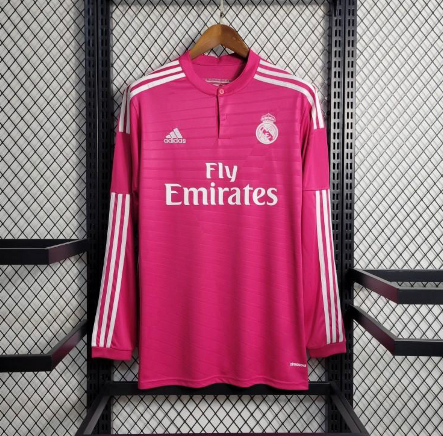 Retro 14/15 Real Madrid Away Pink Long Sleeve Jersey