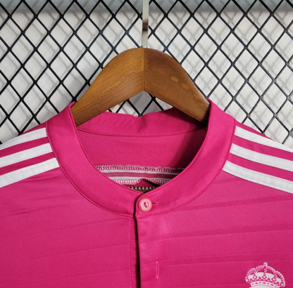 Retro 14/15 Real Madrid Away Pink Long Sleeve Jersey